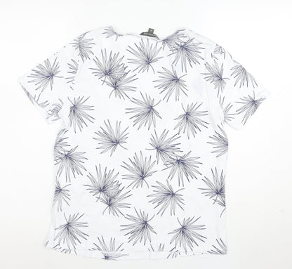 Bonmarché Womens White Floral Cotton T-Shirt Size 16
