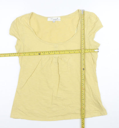 Next Women’s Yellow Cotton Scoop Neck Short Sleeve T-Shirt Size 12