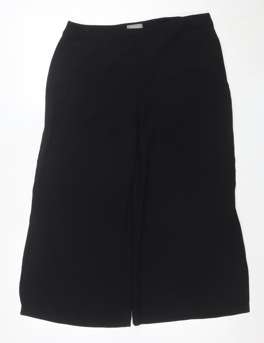 Oasis Women Black Wide-Leg Culotte Trousers Size 12