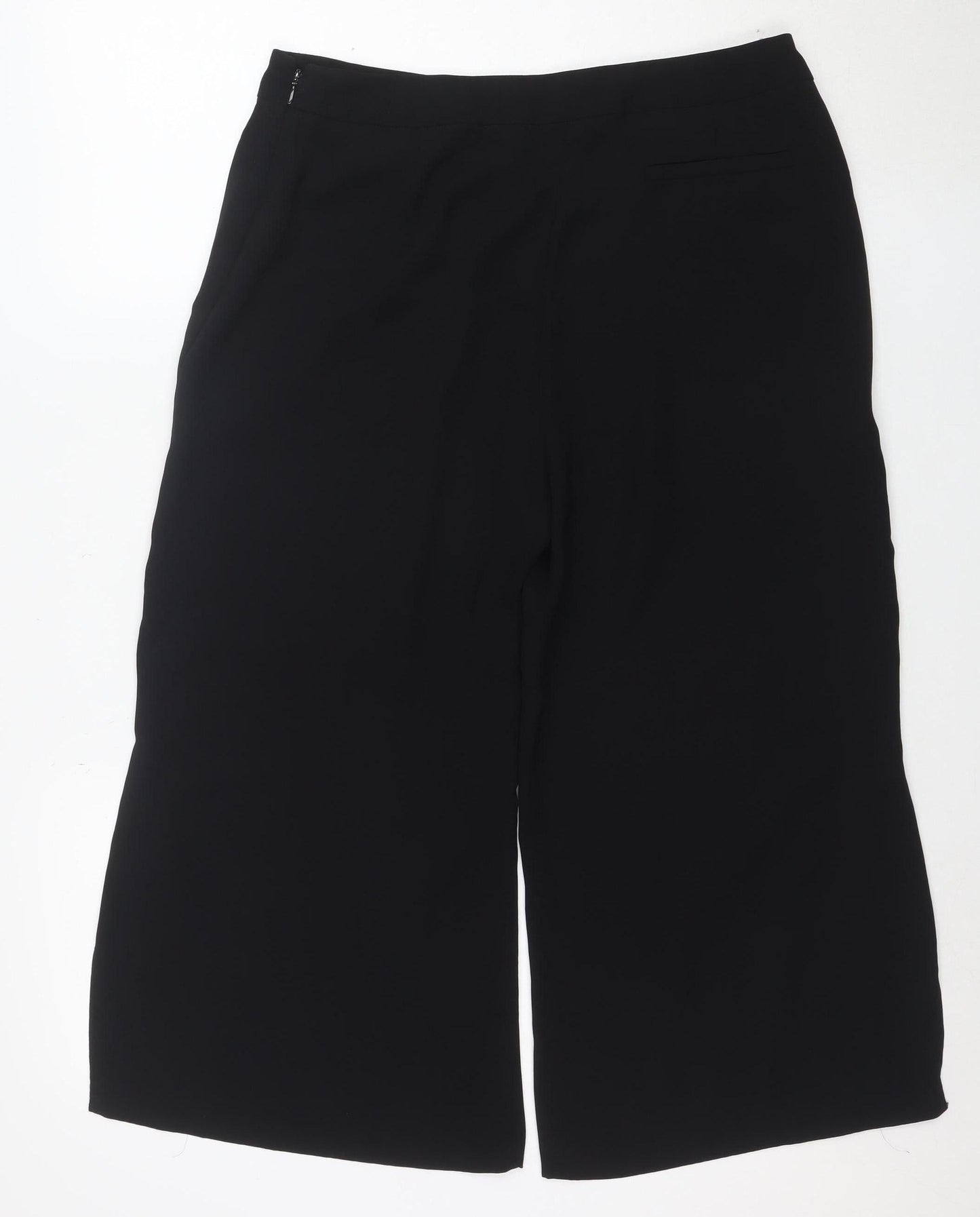 Oasis Women Black Wide-Leg Culotte Trousers Size 12