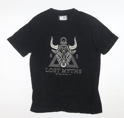 U.S. Athletic Men's Black Medium Graphic Mythology Cotton T-Shirt