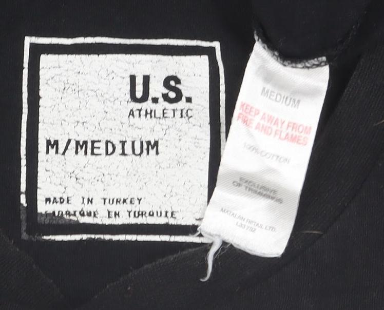 U.S. Athletic Men's Black Medium Graphic Mythology Cotton T-Shirt