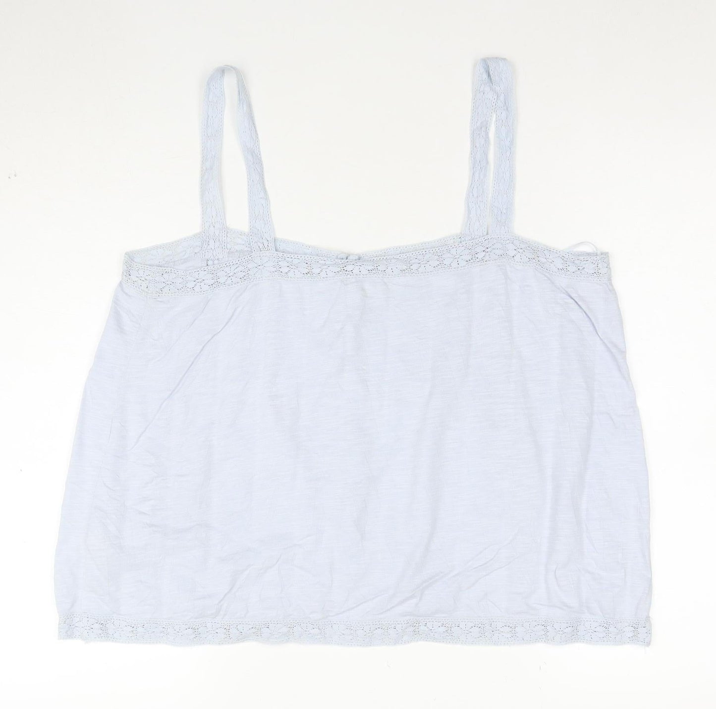 Fat Face Women’s Blue Lace Trim Button Camisole Blouse Size 16
