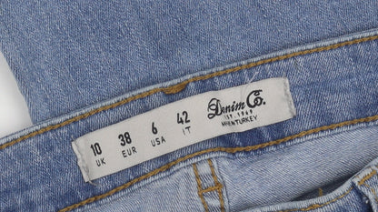 Denim Co. Women's Blue Skinny Distressed Embroidered Jeans Size 10