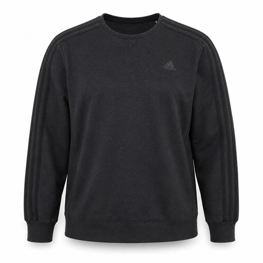 Front view of Adidas Men's Black XL Pullover Sweatshirt Climalite Essentials