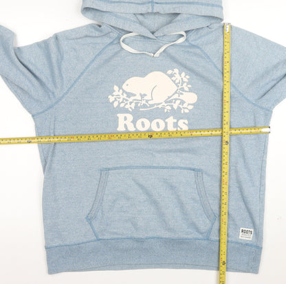 Roots Men's Blue XL Pullover Hoodie with Logo Graphic