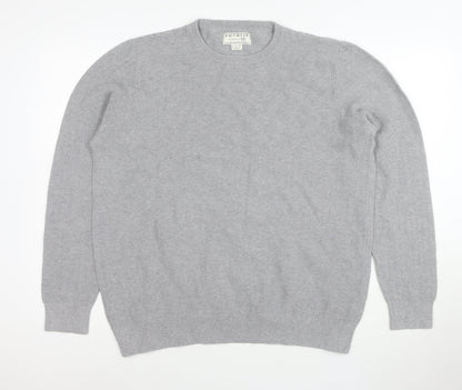 F&F Men’s Grey Cotton Knit Crew Neck Jumper XL