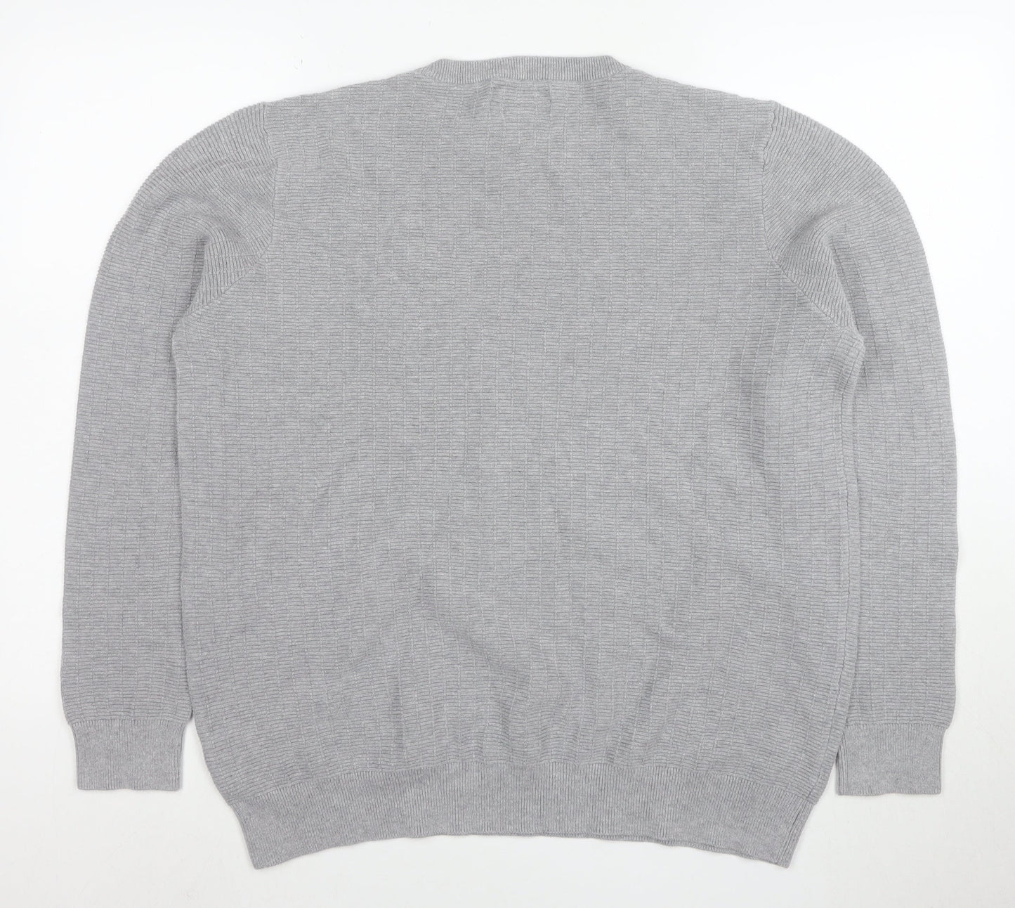 F&F Men’s Grey Cotton Knit Crew Neck Jumper XL