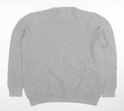F&F Men’s Grey Cotton Knit Crew Neck Jumper XL