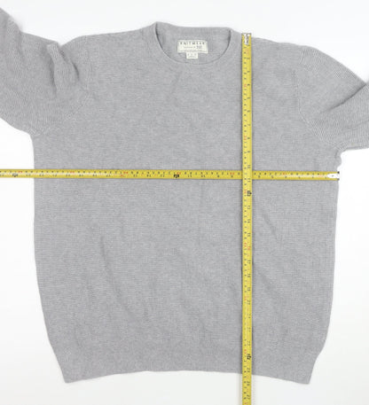 F&F Men’s Grey Cotton Knit Crew Neck Jumper XL