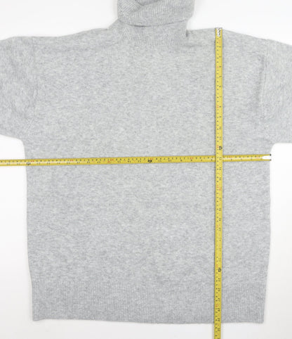 Marks and Spencer Women Grey M Roll Neck Wool Blend Jumper