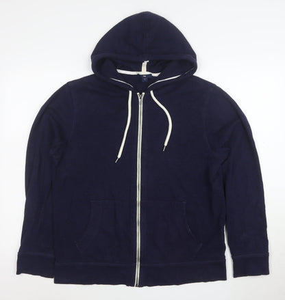 Gap Men's Blue Full Zip Hoodie Size M Cotton Casual Sweatshirt