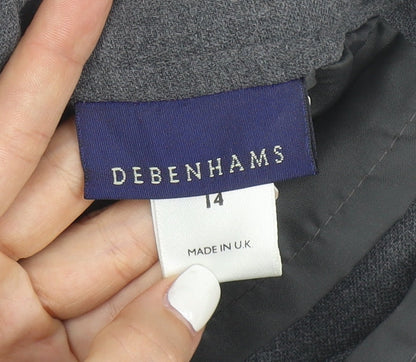 Debenhams Women Grey Size 14 Pencil Skirt Knee Length Workwear