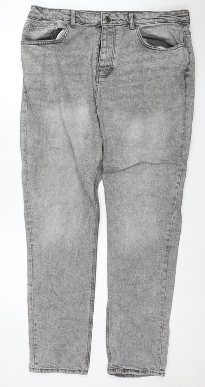 Denim Co Men's Grey Relaxed Tapered Jeans W38 L32
