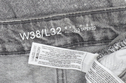 Denim Co Men's Grey Relaxed Tapered Jeans W38 L32