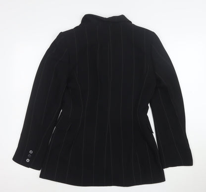 Wallis Women's Black Pinstripe Single-Breasted Blazer Size 10