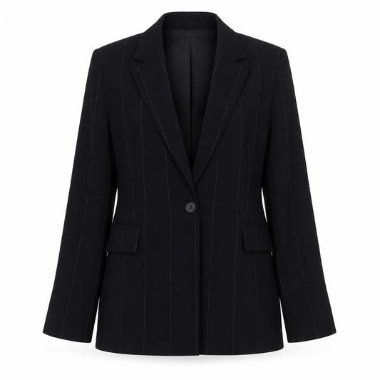 Wallis Women's Black Pinstripe Single-Breasted Blazer Size 10