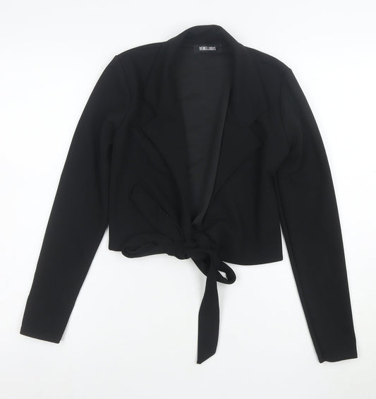Rebellious Women’s Black Cropped Tie Front Blazer Size 6