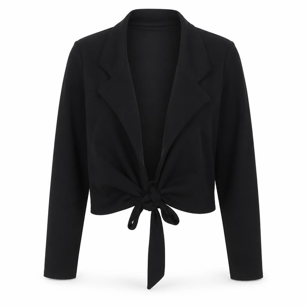Rebellious Women’s Black Cropped Tie Front Blazer Size 6
