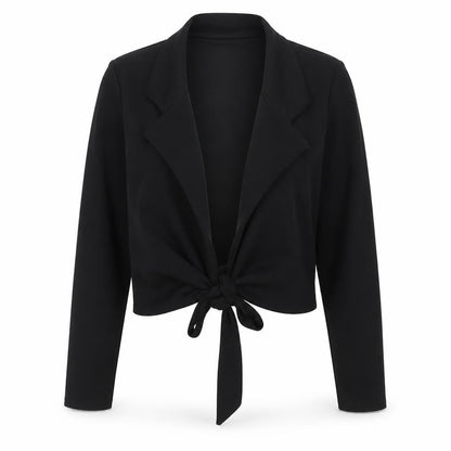 Rebellious Women’s Black Cropped Tie Front Blazer Size 6