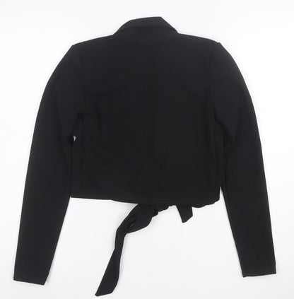 Rebellious Women’s Black Cropped Tie Front Blazer Size 6