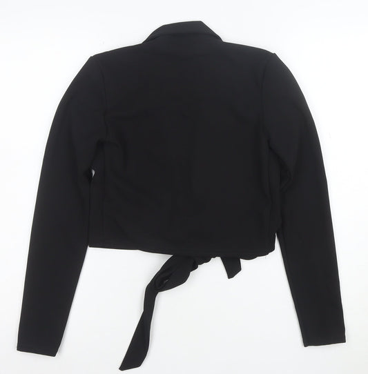 Rebellious Women’s Black Cropped Tie Front Blazer Size 6