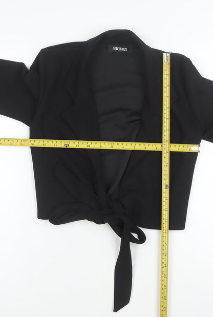 Rebellious Women’s Black Cropped Tie Front Blazer Size 6