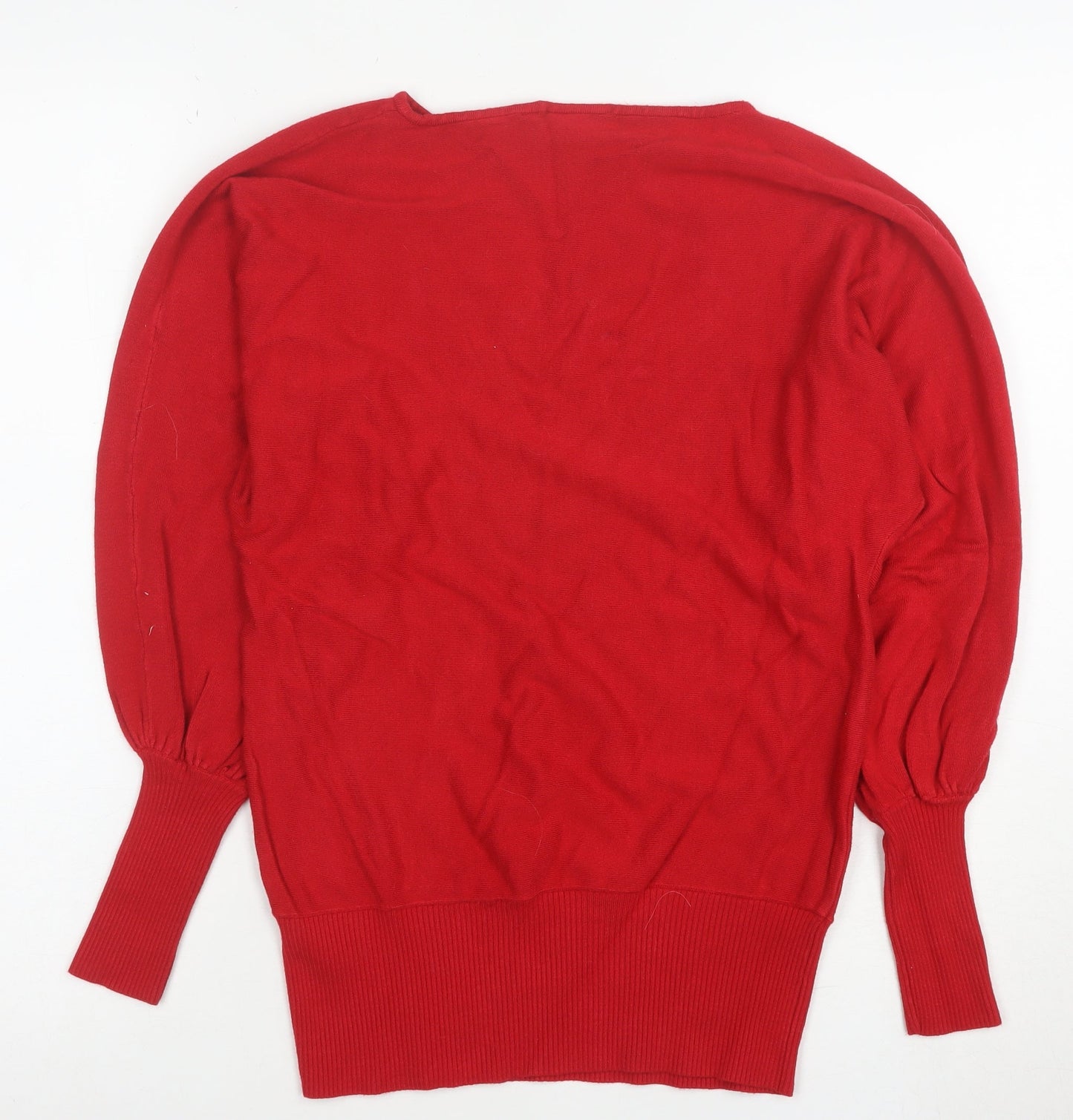New Look Women Red Size 8 Long Sleeve Pullover Jumper Viscose Blend
