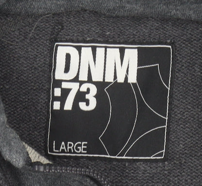 DNM:73 Men's Grey Hooded Knit Bomber Jacket Size L