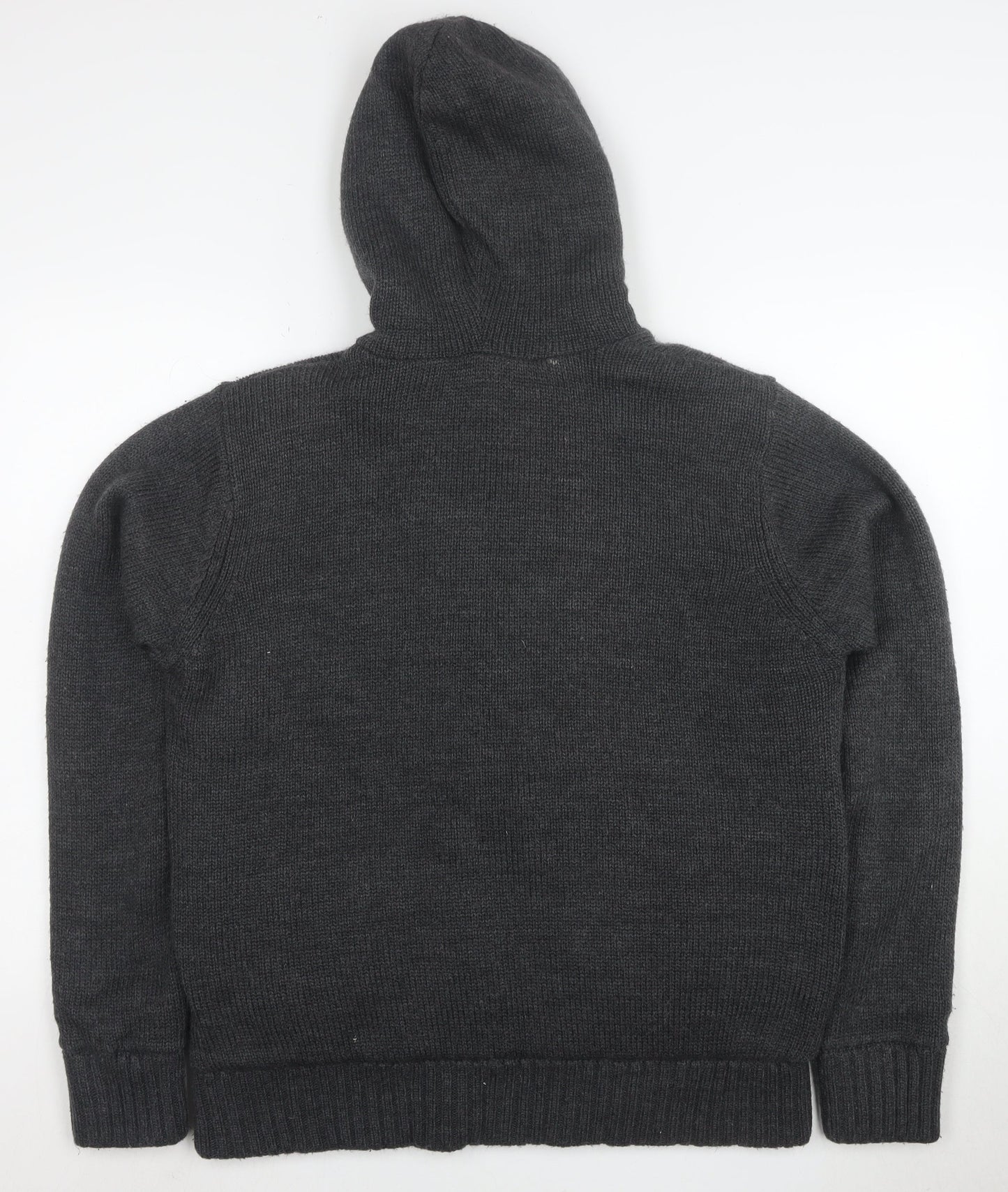 Kensington Dockside Men's Grey Hooded Duffle Jacket Size L Wool Blend