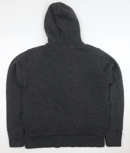 Kensington Dockside Men's Grey Hooded Duffle Jacket Size L Wool Blend