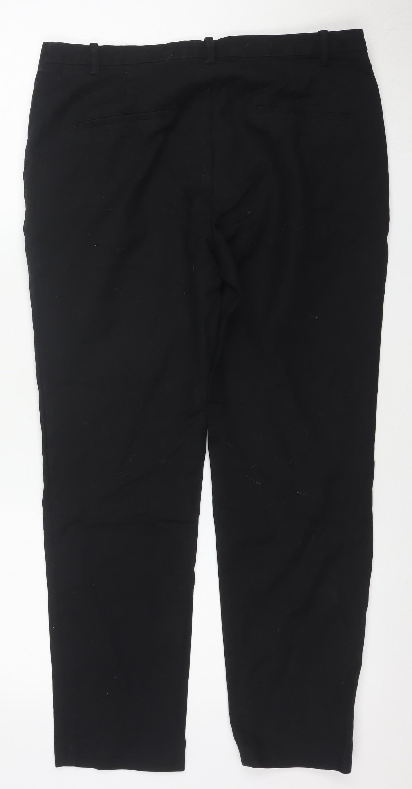 Zara Basic Women Black Slim Fit Cropped Trousers Size 12