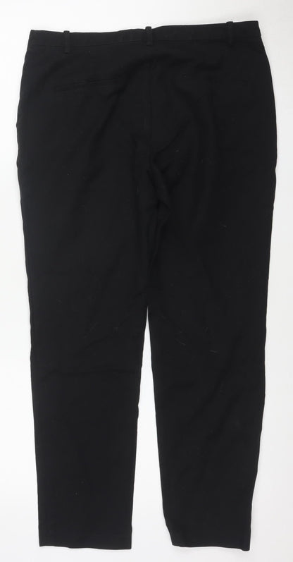 Zara Basic Women Black Slim Fit Cropped Trousers Size 12