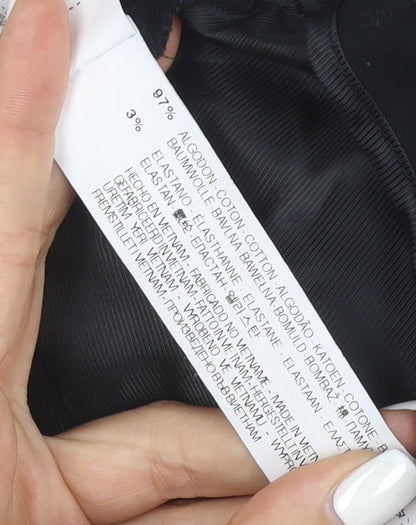 Zara Basic Women Black Slim Fit Cropped Trousers Size 12
