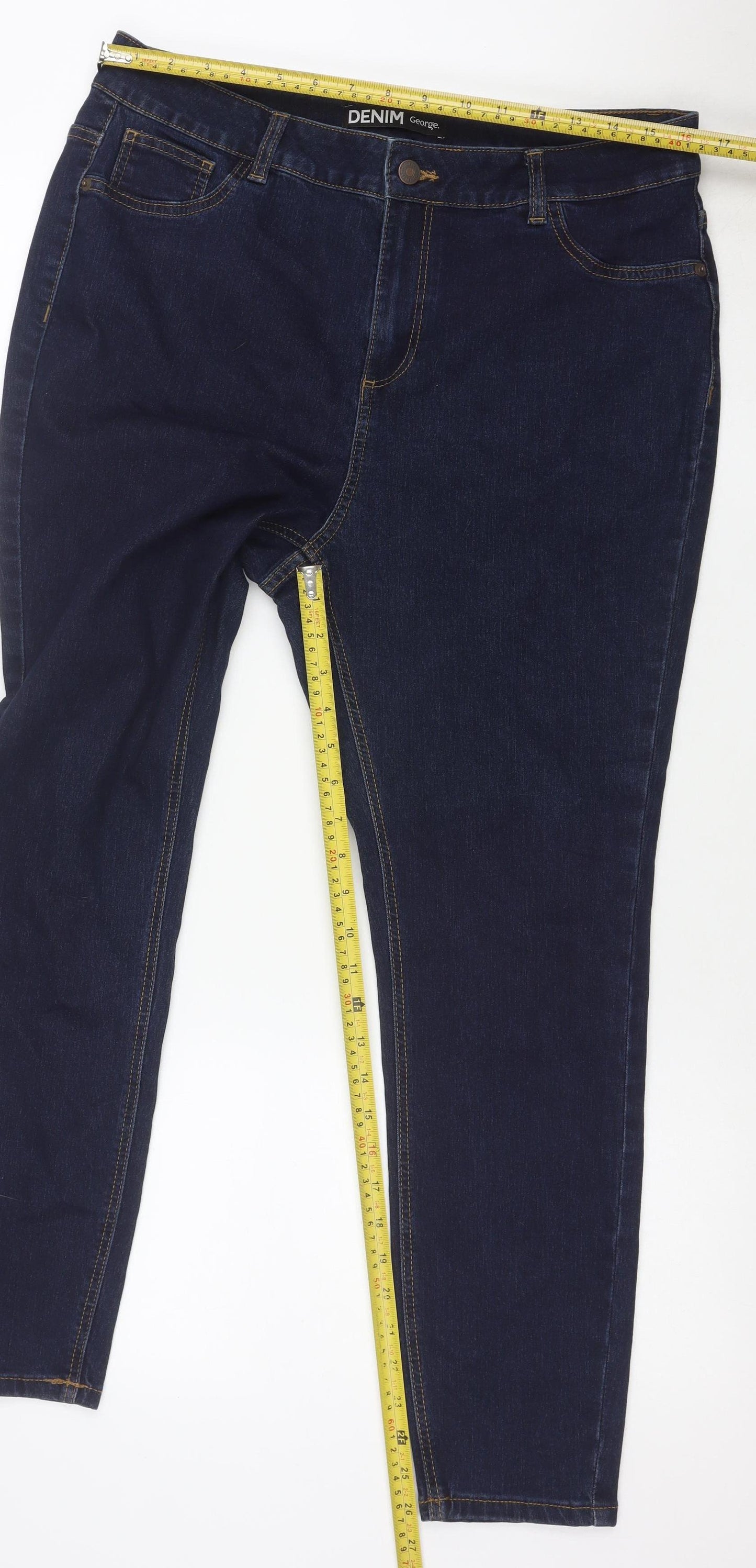 George Women’s Blue Size 16 Short Denim Jeans Slim Fit Stretch Cotton