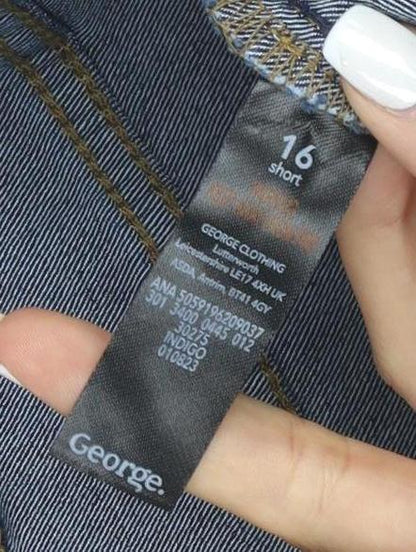 George Women’s Blue Size 16 Short Denim Jeans Slim Fit Stretch Cotton