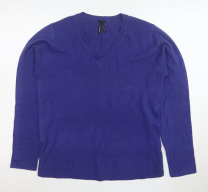 Atmosphere Womens Purple V-Neck Long Sleeve Jumper Size 16