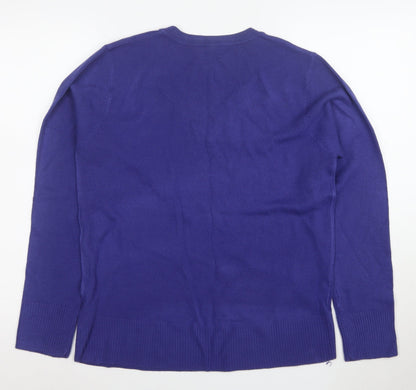 Atmosphere Womens Purple V-Neck Long Sleeve Jumper Size 16