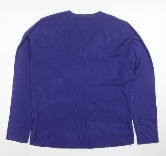 Atmosphere Womens Purple V-Neck Long Sleeve Jumper Size 16