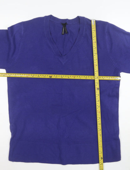 Atmosphere Womens Purple V-Neck Long Sleeve Jumper Size 16
