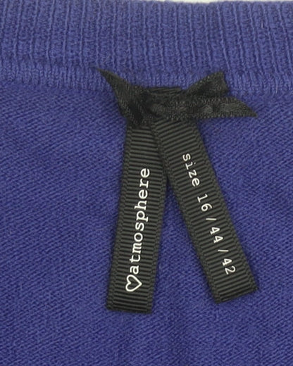 Atmosphere Womens Purple V-Neck Long Sleeve Jumper Size 16