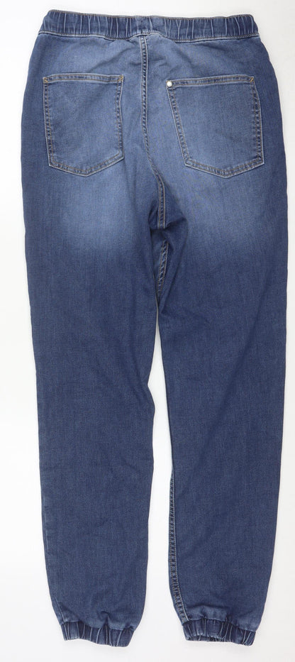 H&M Boys Blue Denim Jogger Jeans Elastic Waist Size 16 Years