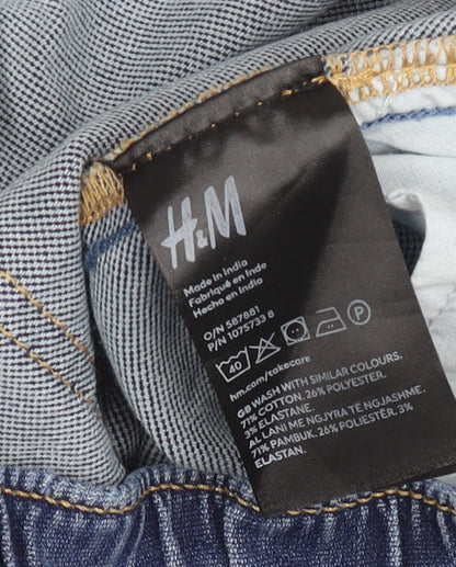 H&M Boys Blue Denim Jogger Jeans Elastic Waist Size 16 Years