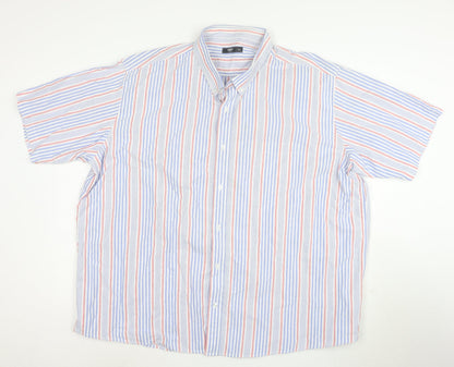 Cotton Traders Men's Multicoloured 4XL Short Sleeve Striped Button-Up Shirt