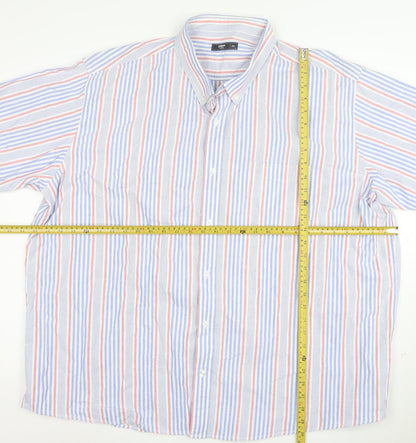 Cotton Traders Men's Multicoloured 4XL Short Sleeve Striped Button-Up Shirt
