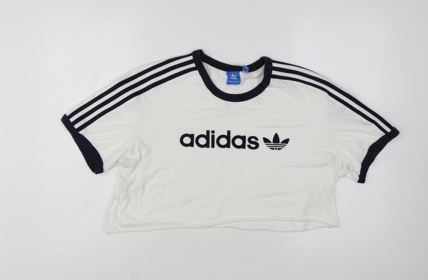 Adidas Women’s White Cropped T-Shirt XL Short Sleeve Casual Sports Style