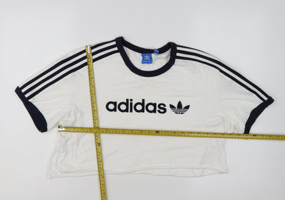 Adidas Women’s White Cropped T-Shirt XL Short Sleeve Casual Sports Style
