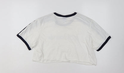 Adidas Women’s White Cropped T-Shirt XL Short Sleeve Casual Sports Style