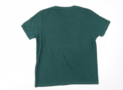 Red Herring Men's Green XL Crew Neck Cotton Blend T-Shirt