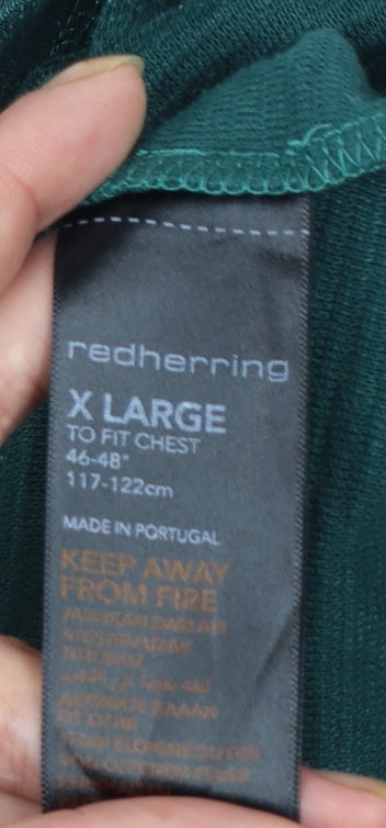 Red Herring Men's Green XL Crew Neck Cotton Blend T-Shirt